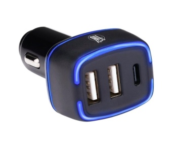 SZIVARGYÚJTÓ DUGÓ 2XUSB-A/USB-C TÖLTŐ 3,1A 12-24V