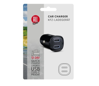 SZIVARGYÚJTÓ DUGÓ 2XUSB-C 12-24V 30W